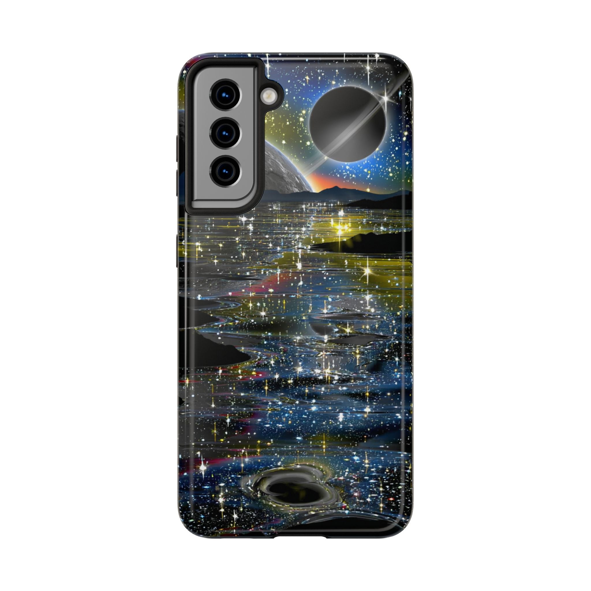 Galaxy Over Water Phone Case — Outta this world planet and sky Design