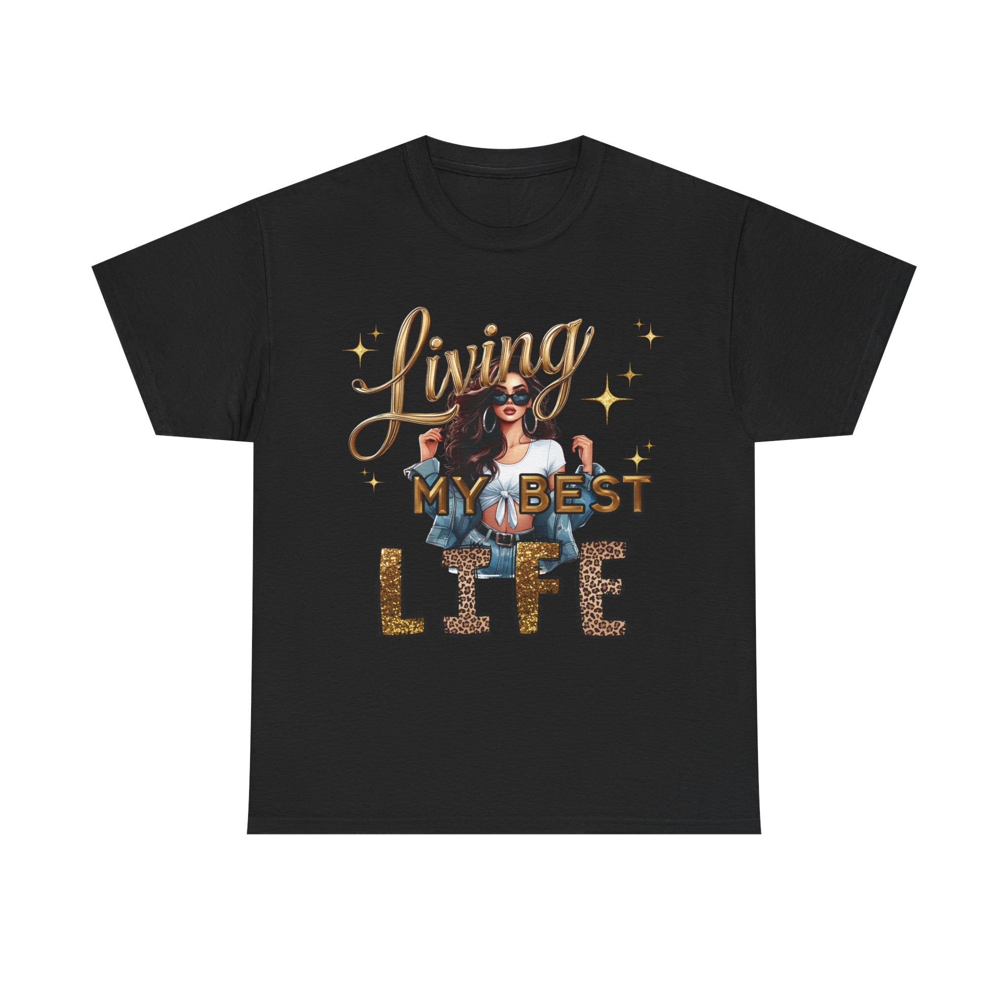 Living My Best Life Tee — Empowered, Aligned and Confident Woman Graphic T-Shirt