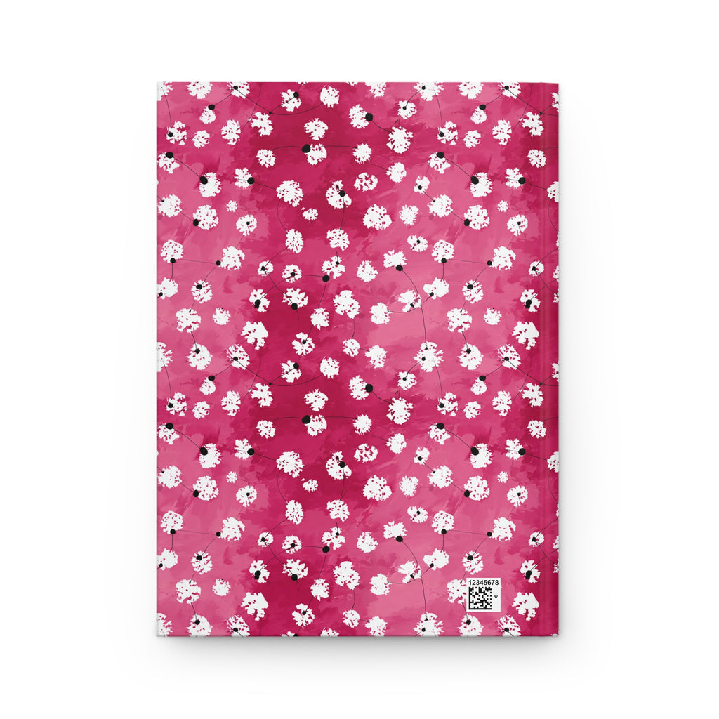 Floral Pink Hardcover Journal — Customizable "Enter your text here" Notebook