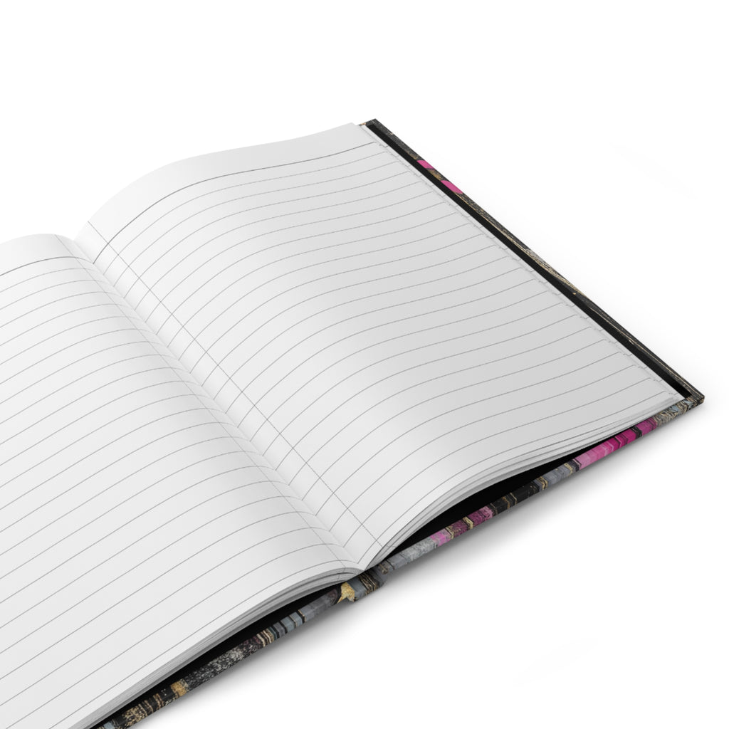 Pink Gold Heart Hardcover Journal — Birthday Gift Notebook