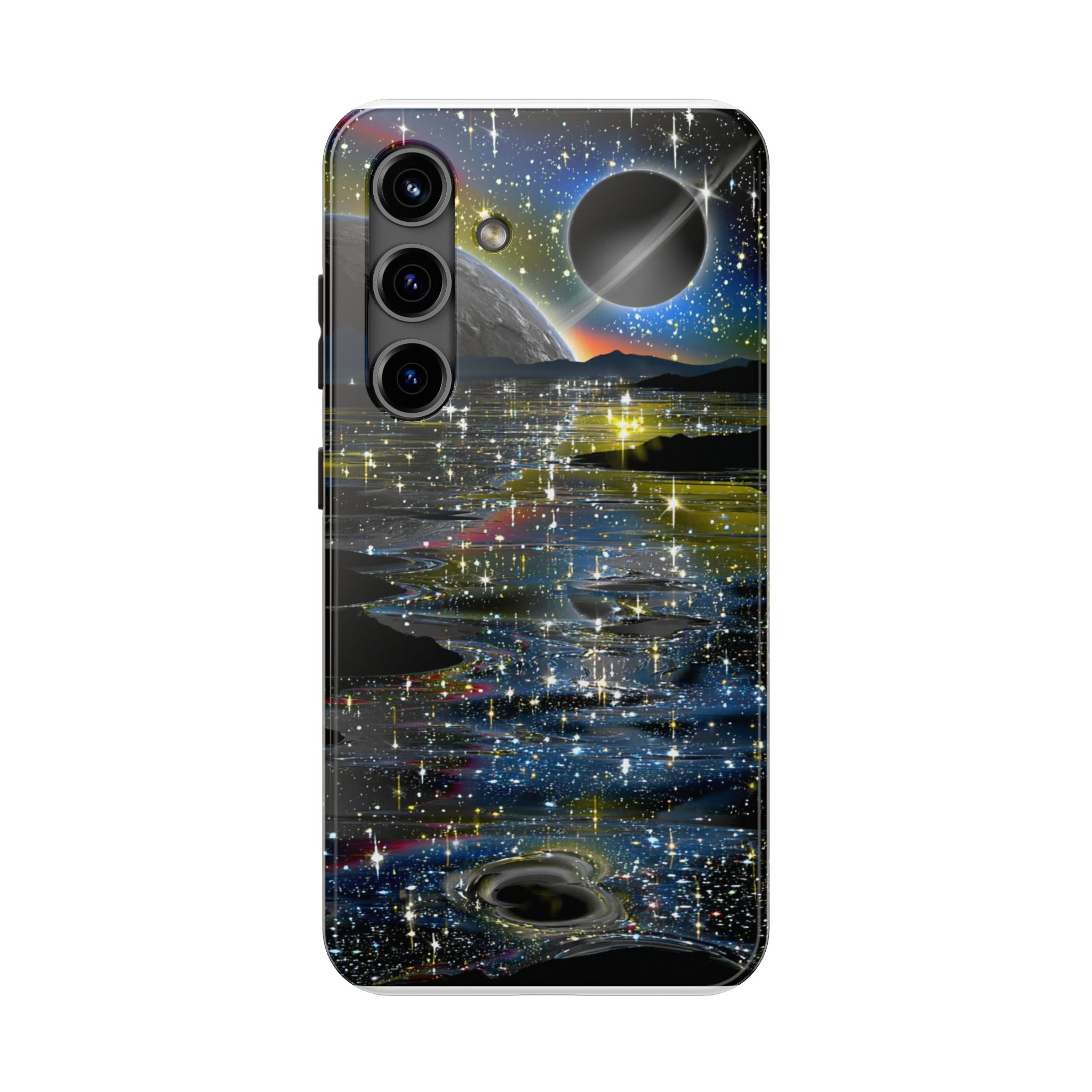 Galaxy Over Water Phone Case — Outta this world planet and sky Design