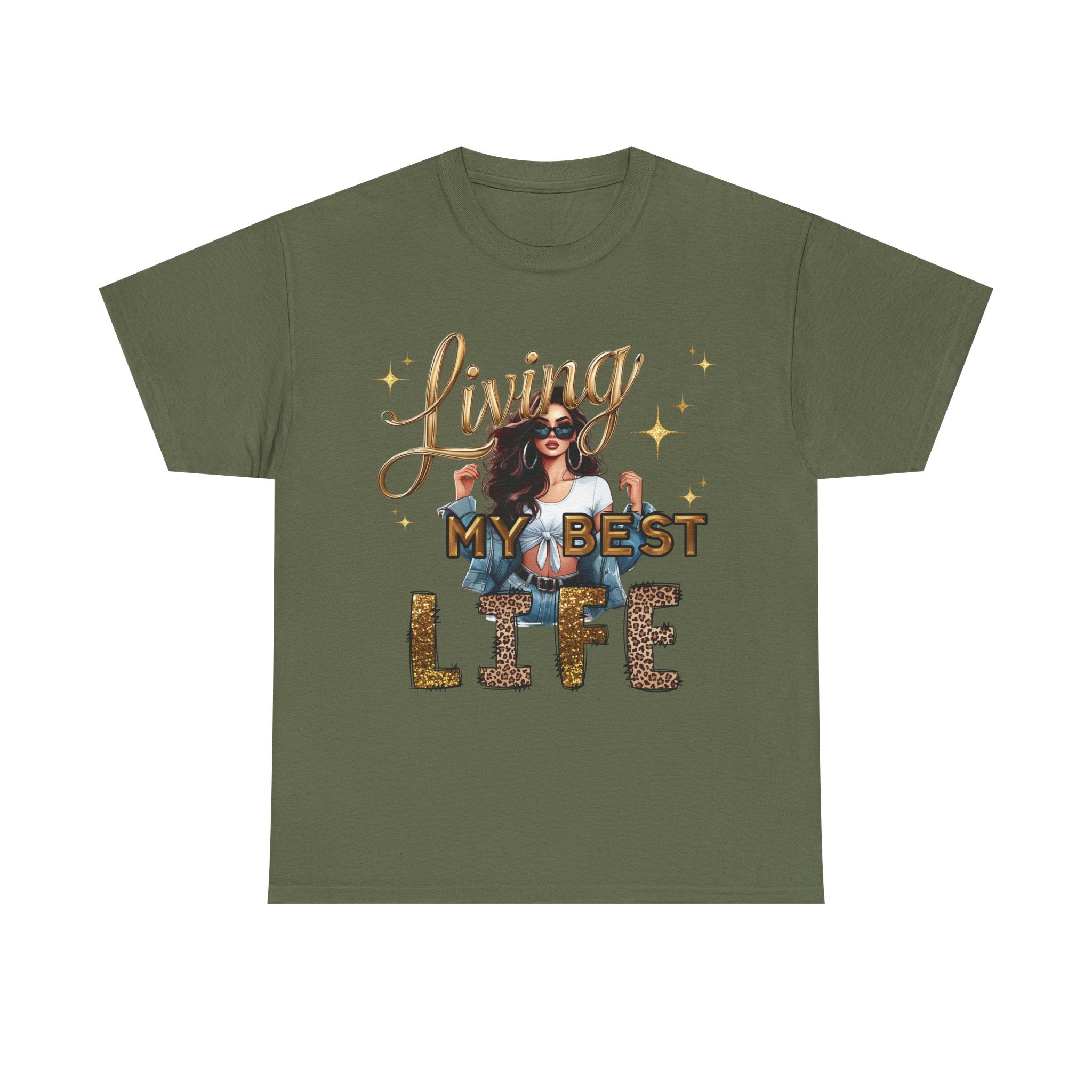 Living My Best Life Tee — Empowered, Aligned and Confident Woman Graphic T-Shirt