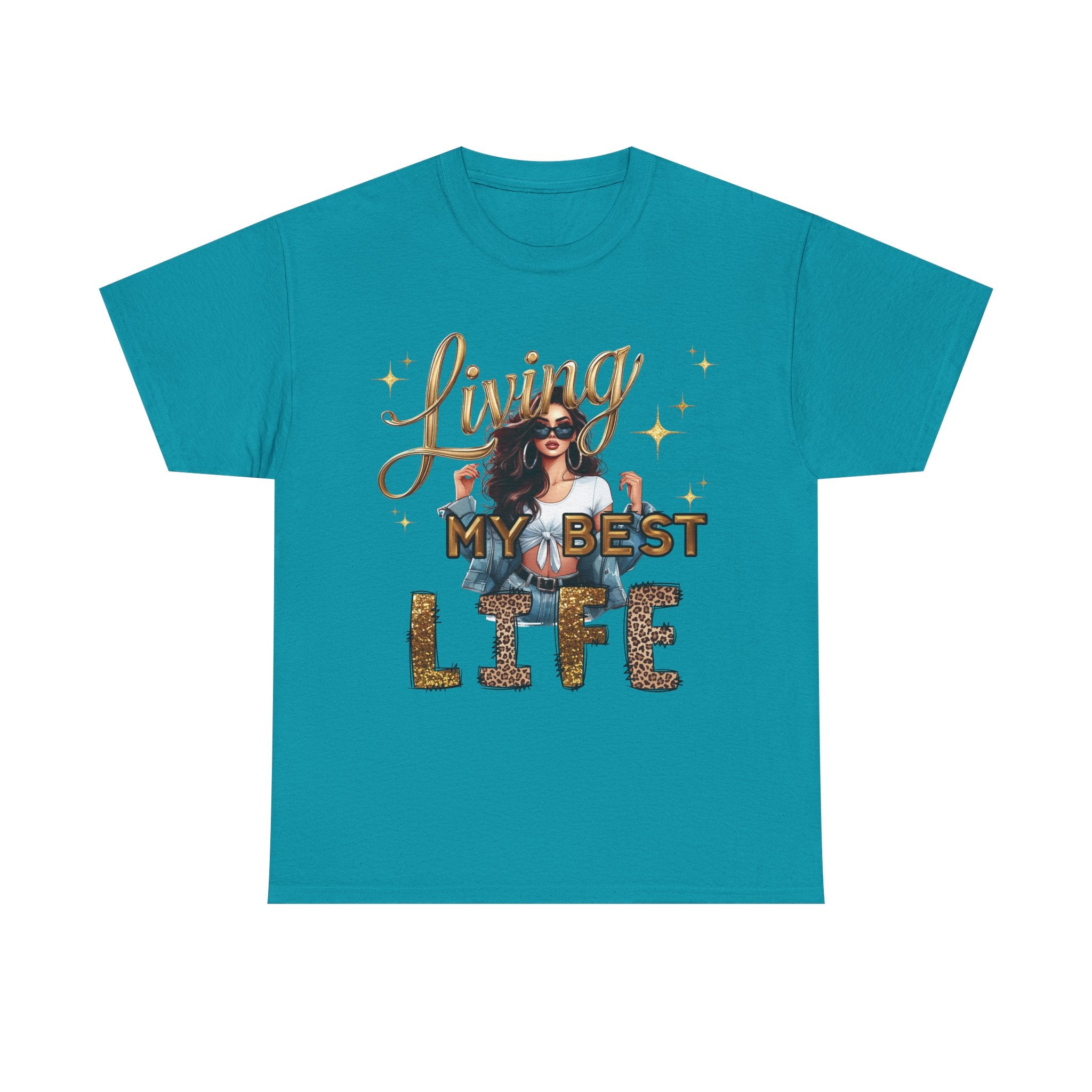 Living My Best Life Tee — Empowered, Aligned and Confident Woman Graphic T-Shirt