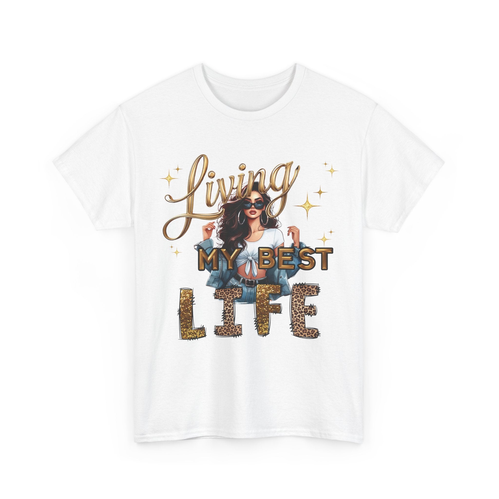 Living My Best Life Tee — Empowered, Aligned and Confident Woman Graphic T-Shirt
