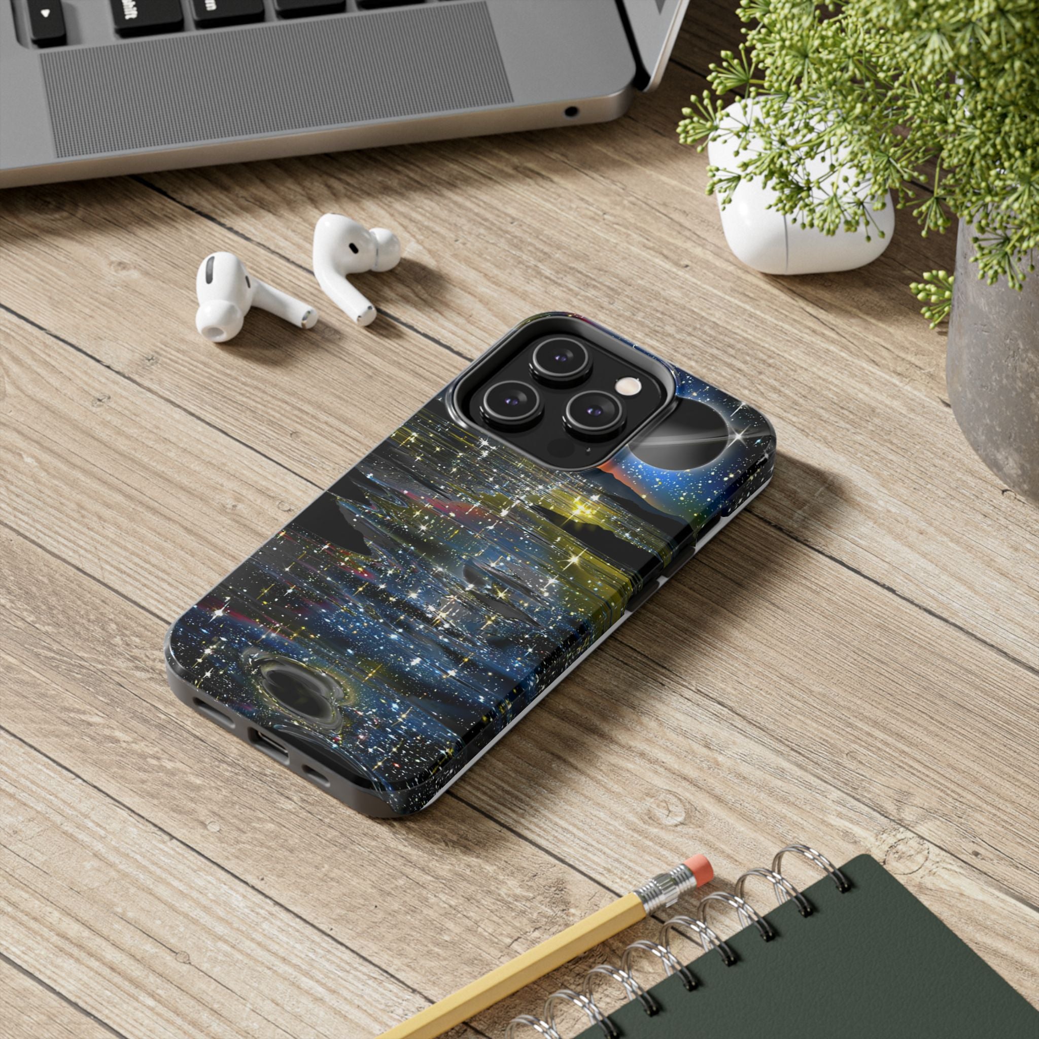 Galaxy Over Water Phone Case — Outta this world planet and sky Design