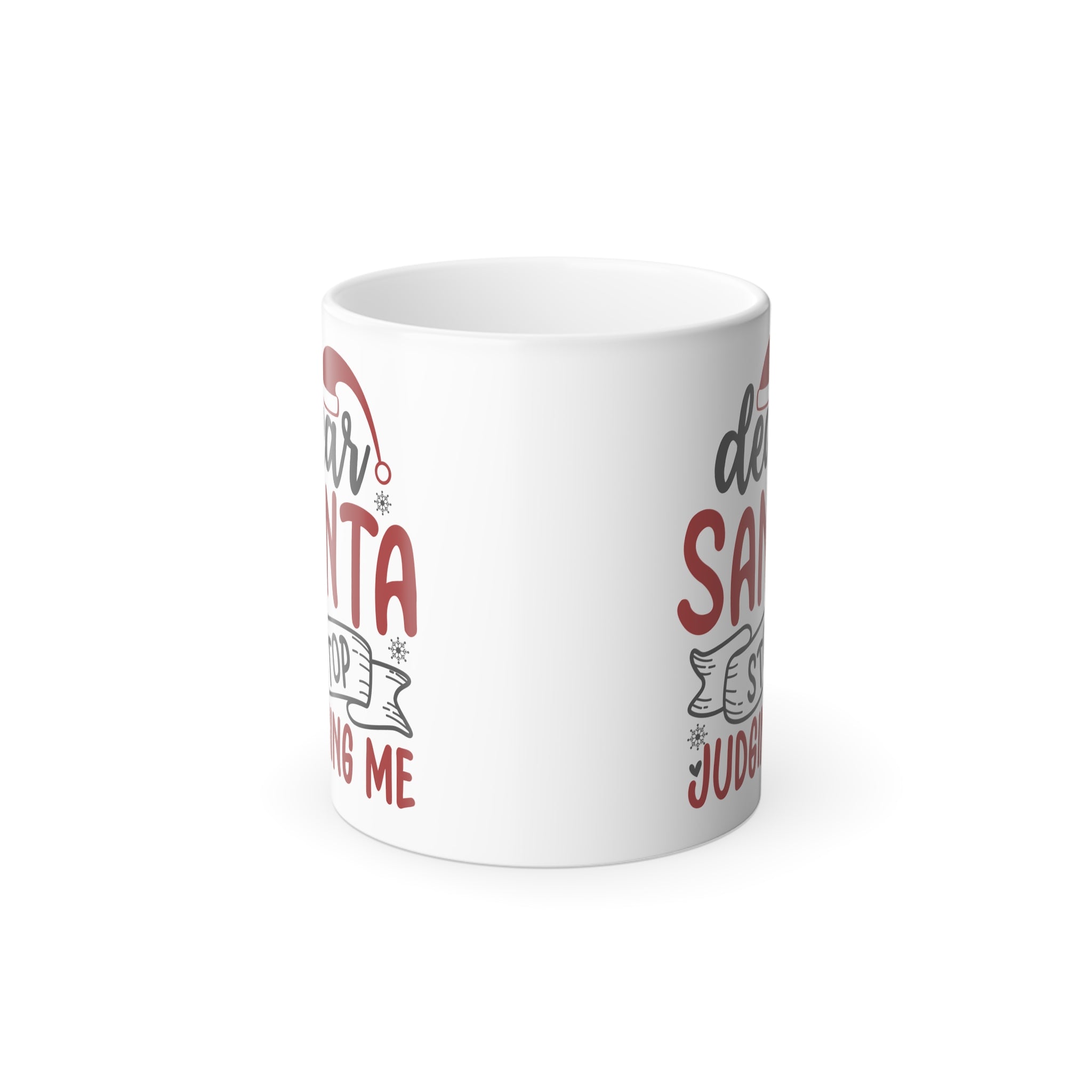 Color Morphing Mug — "Santa Why Are You Judging Me" — 11oz Holiday Coffee Mug