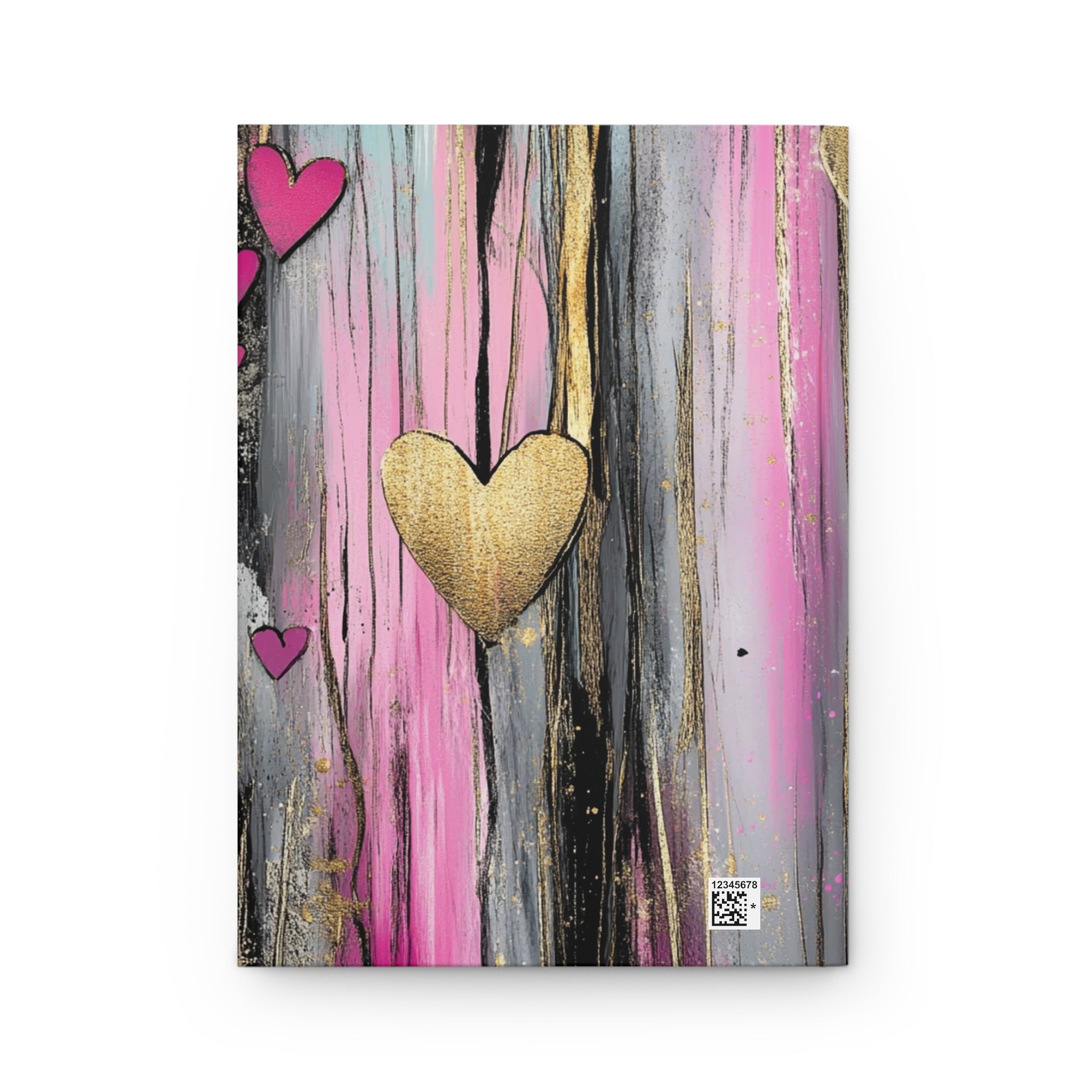 Pink Gold Heart Hardcover Journal — Birthday Gift Notebook