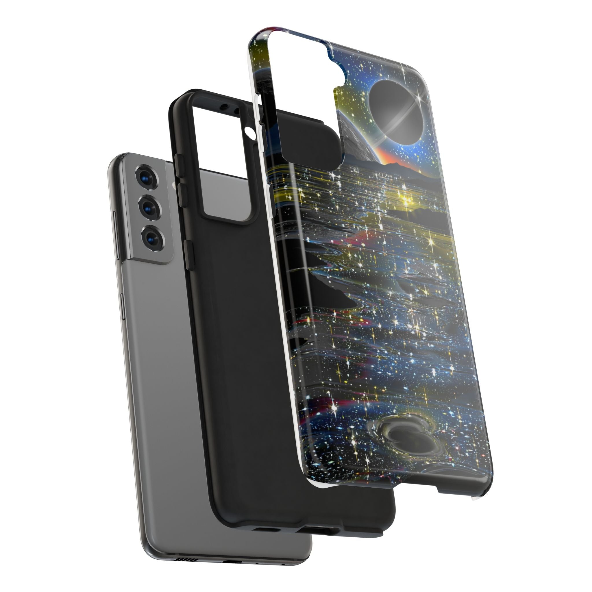Galaxy Over Water Phone Case — Outta this world planet and sky Design