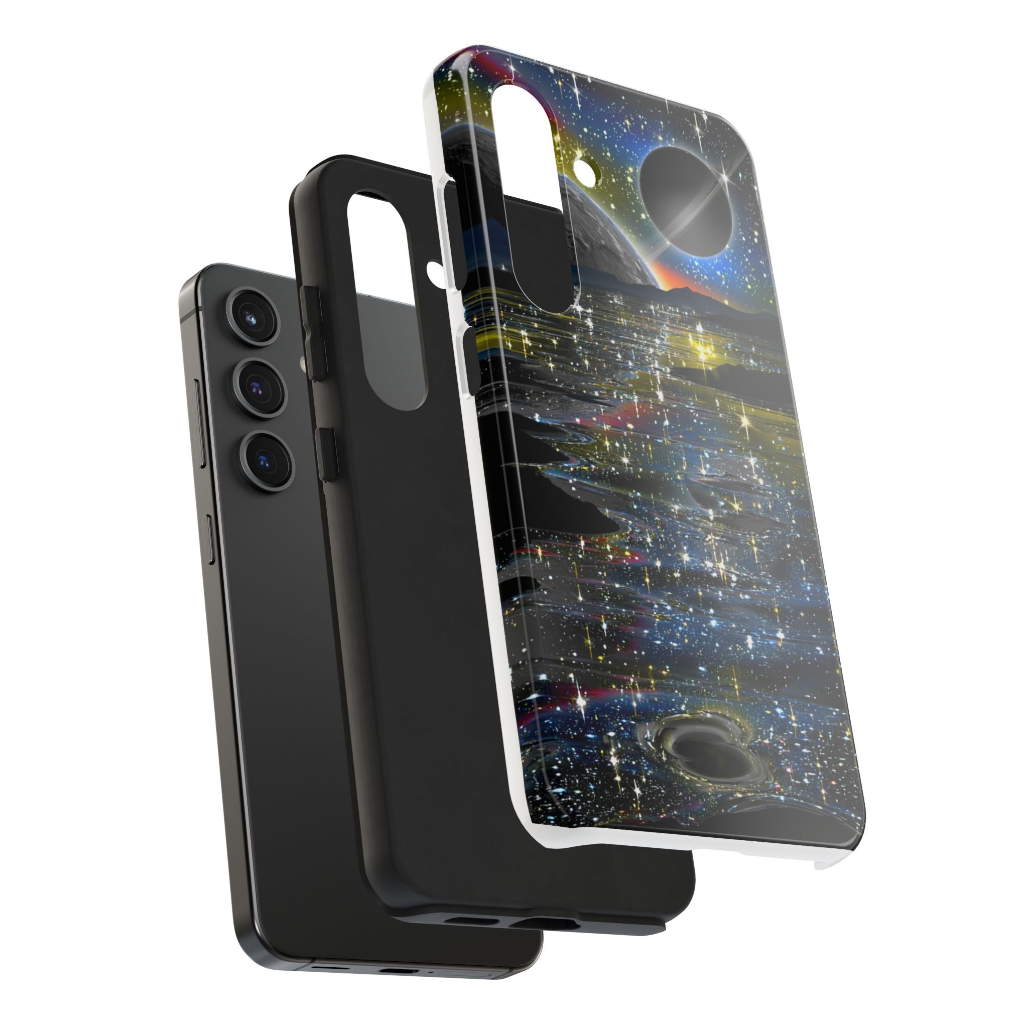 Galaxy Over Water Phone Case — Outta this world planet and sky Design