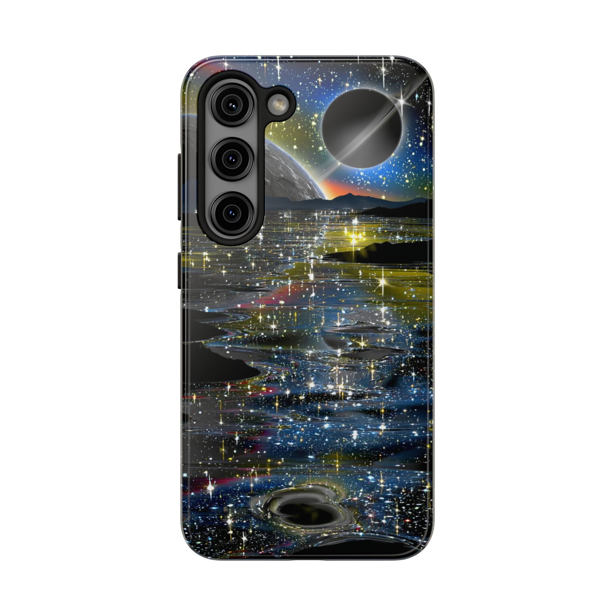 Galaxy Over Water Phone Case — Outta this world planet and sky Design