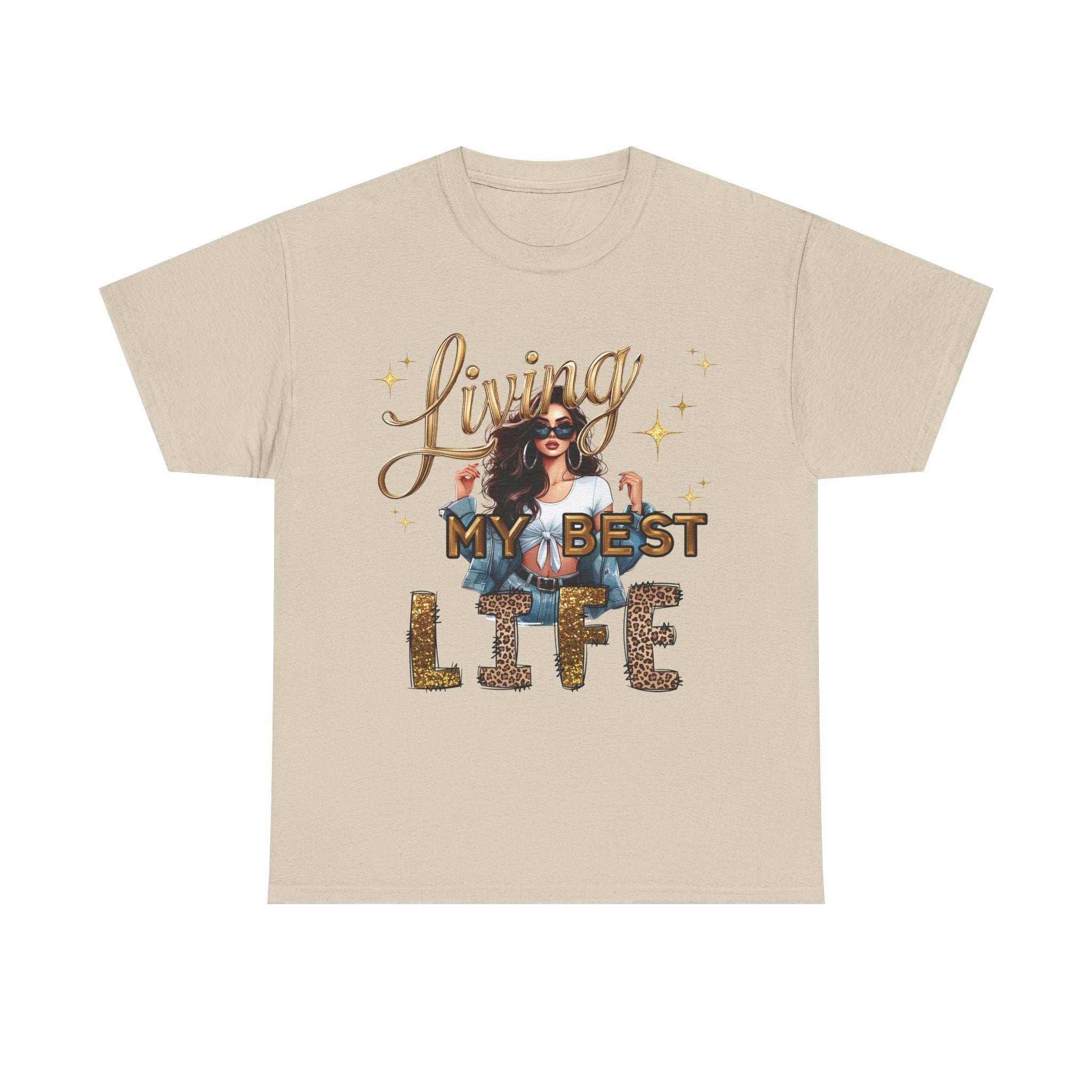 Living My Best Life Tee — Empowered, Aligned and Confident Woman Graphic T-Shirt
