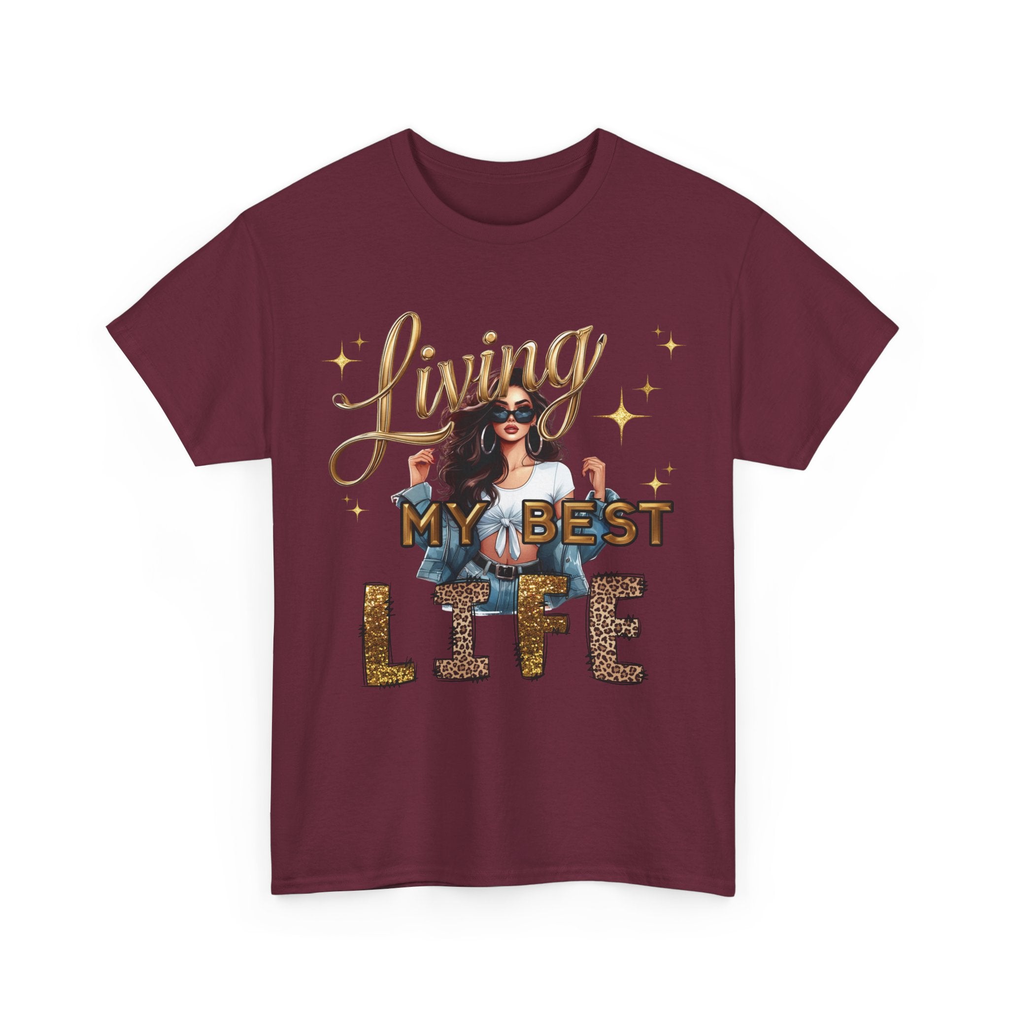 Living My Best Life Tee — Empowered, Aligned and Confident Woman Graphic T-Shirt