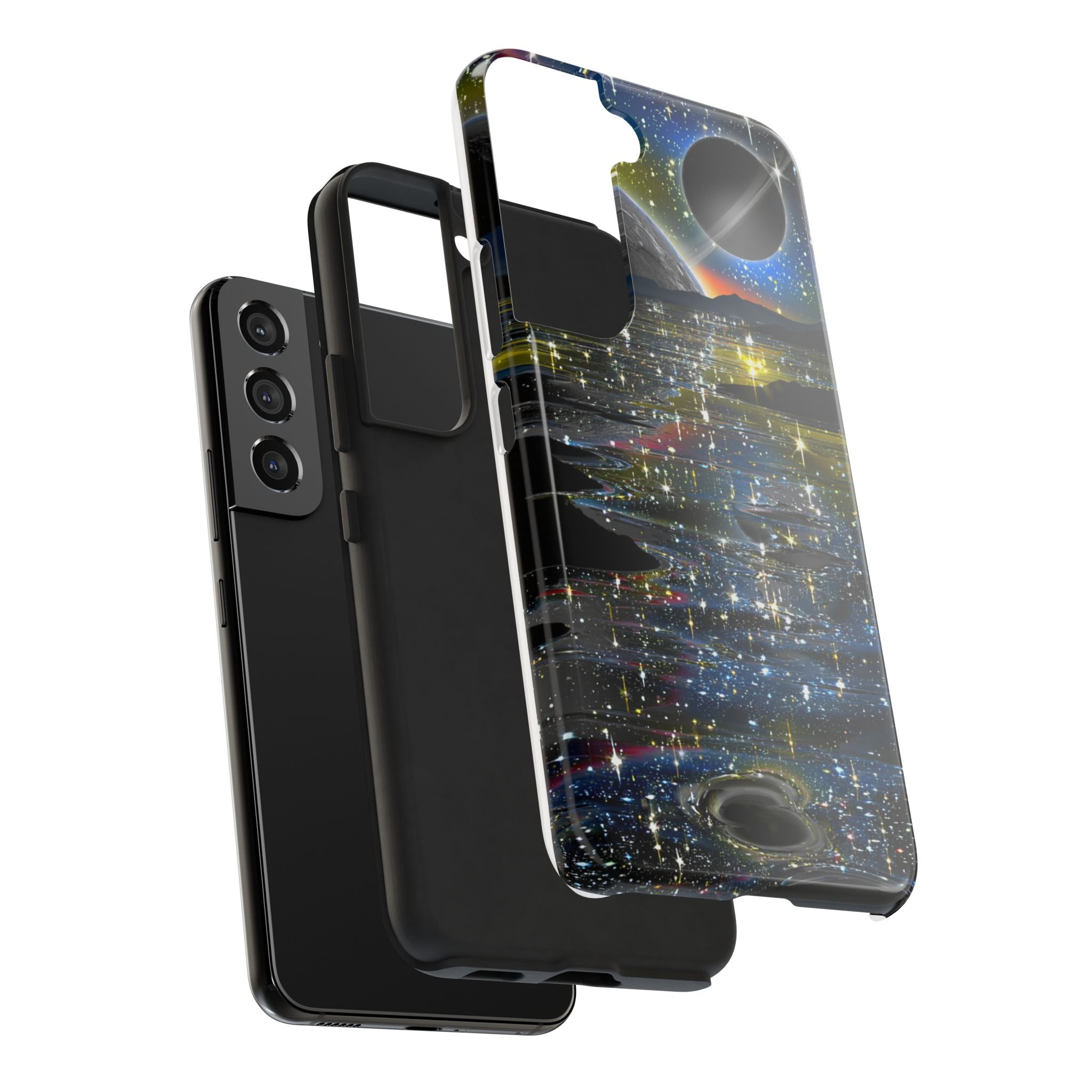Galaxy Over Water Phone Case — Outta this world planet and sky Design