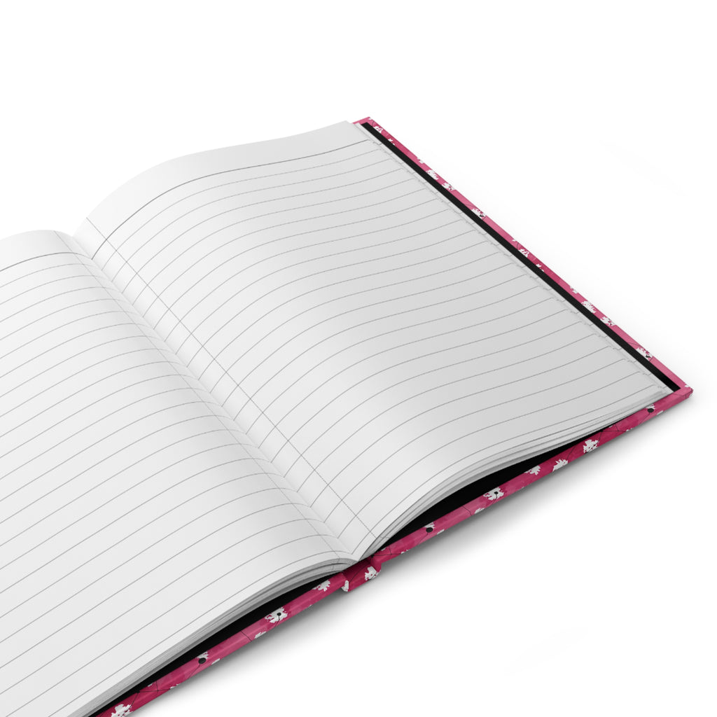 Floral Pink Hardcover Journal — Customizable "Enter your text here" Notebook