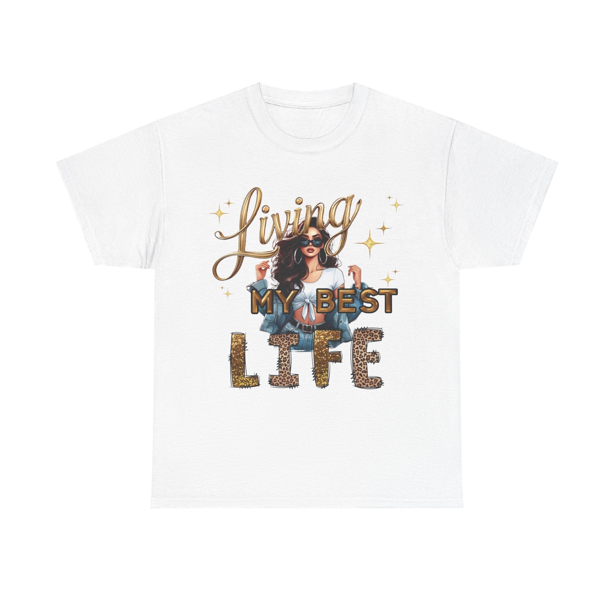 Living My Best Life Tee — Empowered, Aligned and Confident Woman Graphic T-Shirt