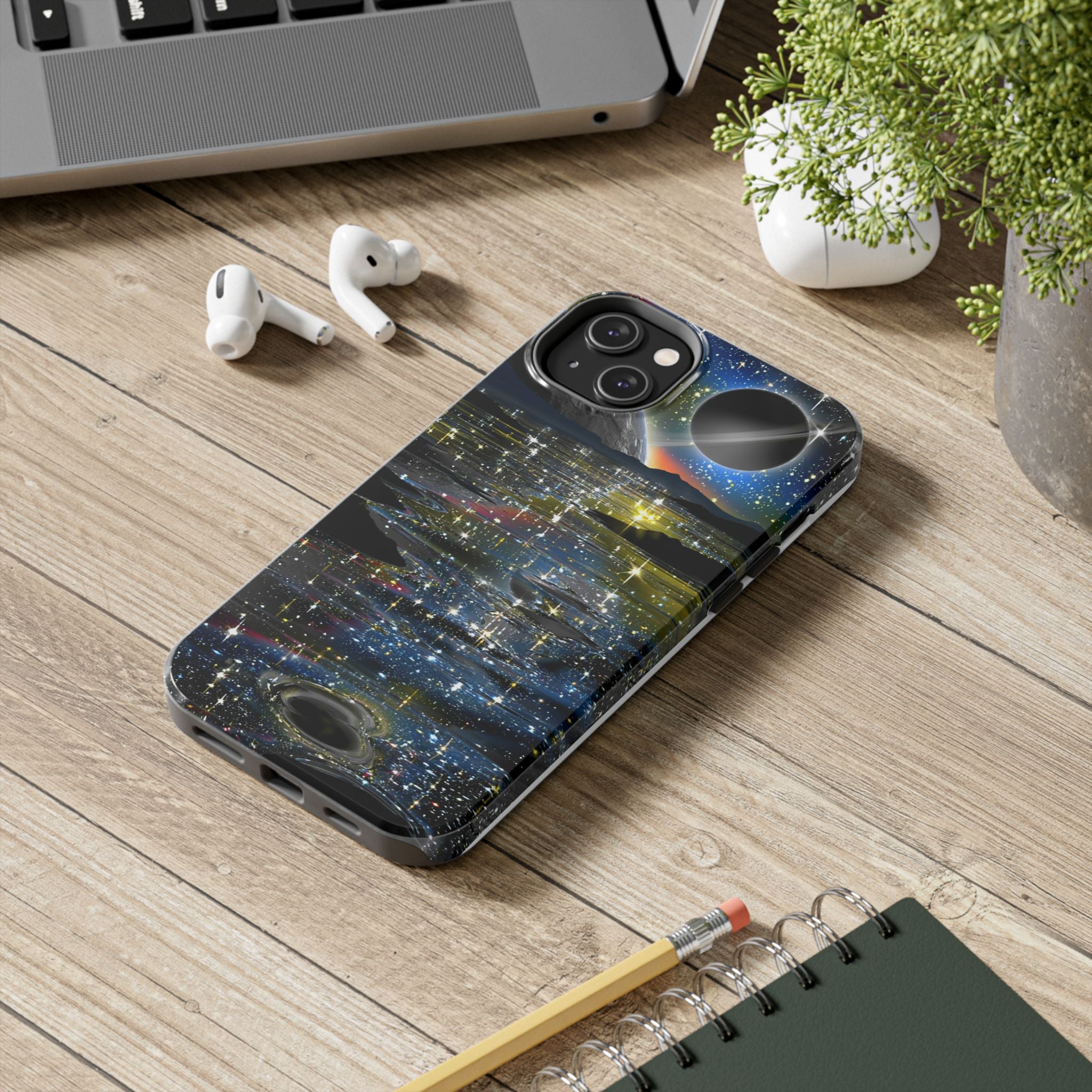 Galaxy Over Water Phone Case — Outta this world planet and sky Design