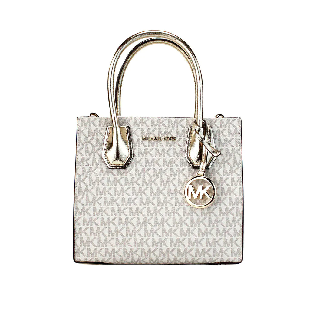 Michael Kors Mercer Medium Pale Gold Messenger Crossbody Bag